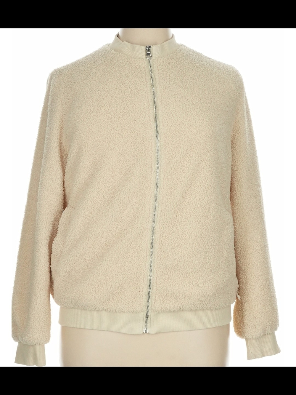 Silky Soft Cream Zip-Front Sherpa Jacket - Women